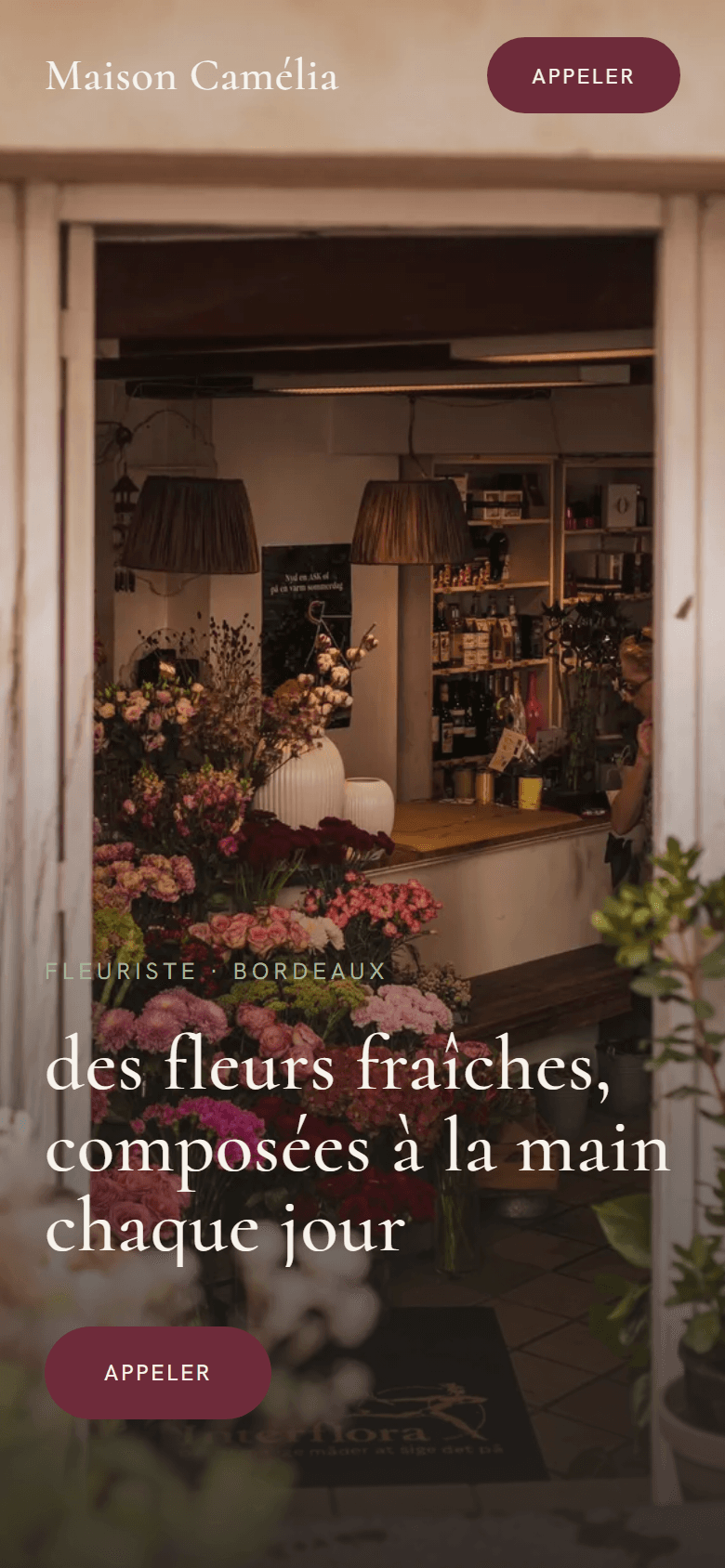 Maison Camélia, site de fleuriste réalisé par Clario