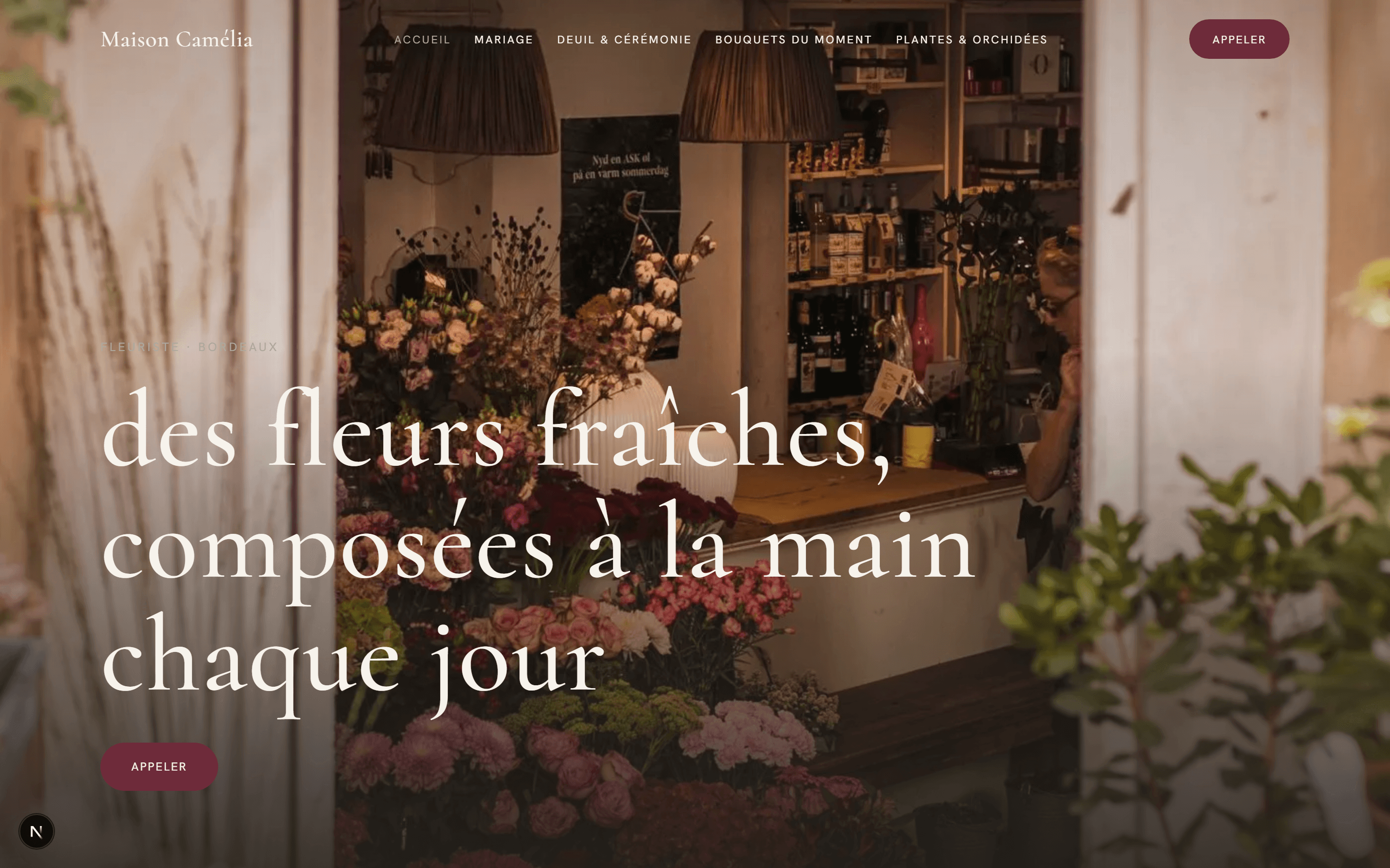 Maison Camélia, site de fleuriste réalisé par Clario